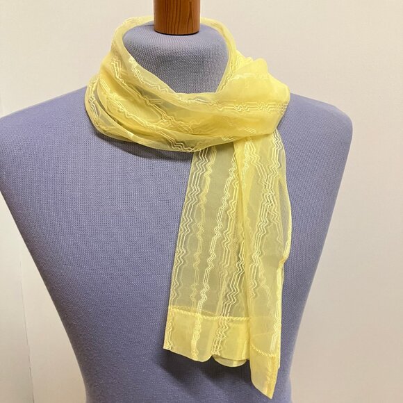 Sheer Vintage Scarf for Hair Neck Head Yellow & Orange Set of 5 Scarves - Picture 3 of 10